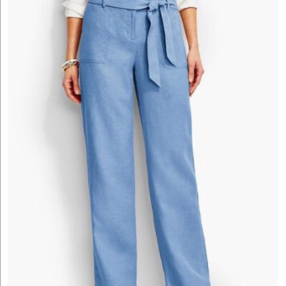 Talbots Pants - Talbots chambray linen wide leg pants